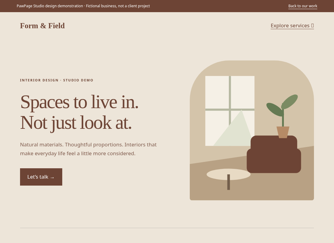 Form & Field website design
